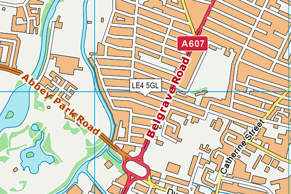 LE4 5GL map - OS VectorMap District (Ordnance Survey)