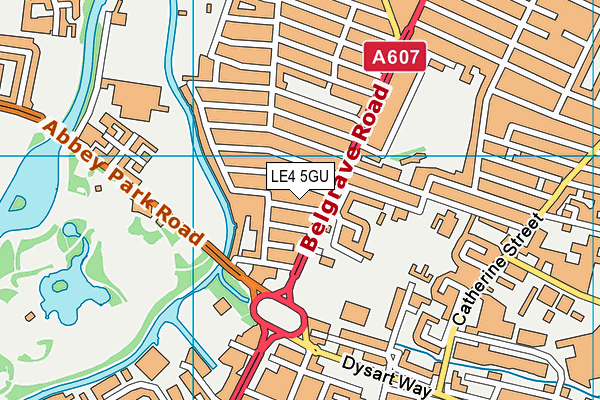 LE4 5GU map - OS VectorMap District (Ordnance Survey)