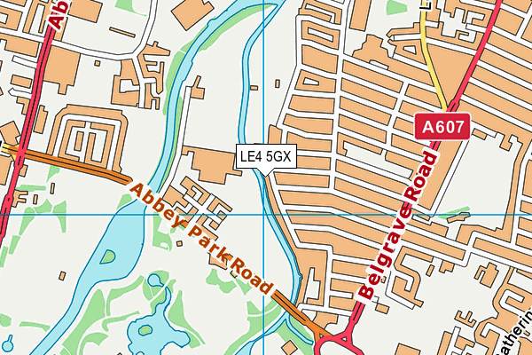 LE4 5GX map - OS VectorMap District (Ordnance Survey)