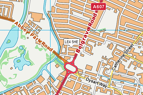 LE4 5HE map - OS VectorMap District (Ordnance Survey)