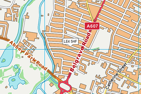 LE4 5HF map - OS VectorMap District (Ordnance Survey)