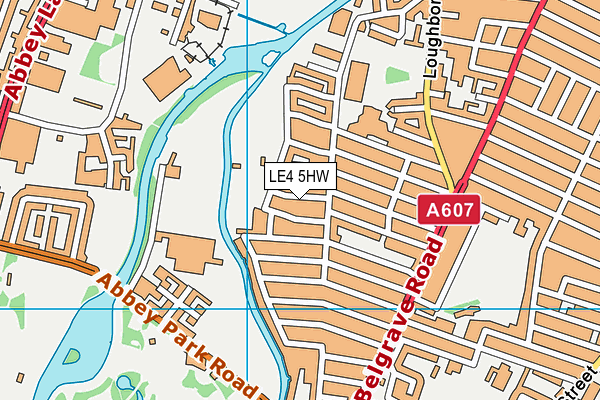 LE4 5HW map - OS VectorMap District (Ordnance Survey)