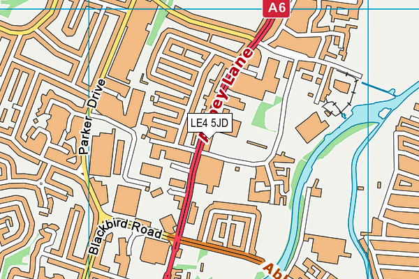 LE4 5JD map - OS VectorMap District (Ordnance Survey)