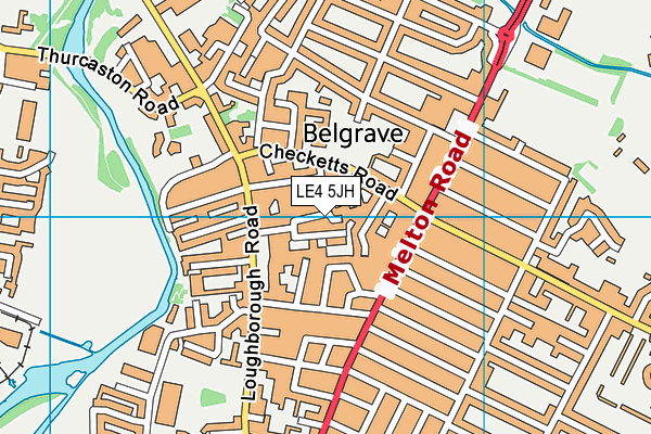 LE4 5JH map - OS VectorMap District (Ordnance Survey)