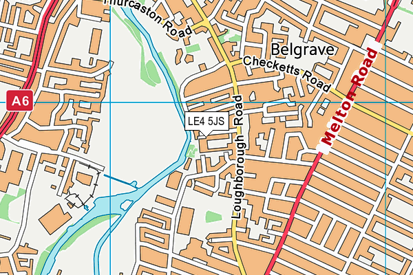 LE4 5JS map - OS VectorMap District (Ordnance Survey)