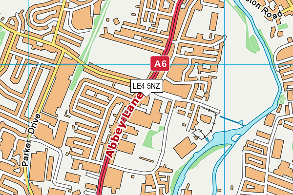 LE4 5NZ map - OS VectorMap District (Ordnance Survey)