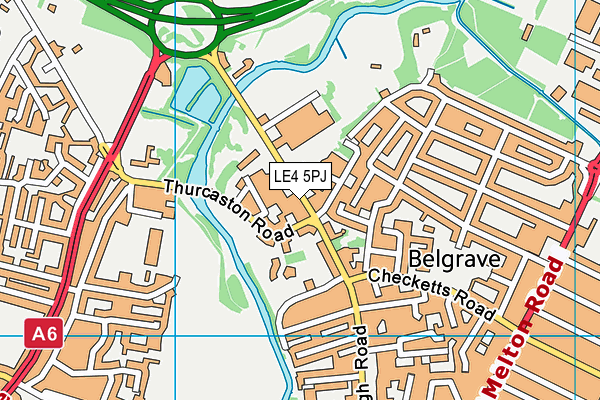 LE4 5PJ map - OS VectorMap District (Ordnance Survey)