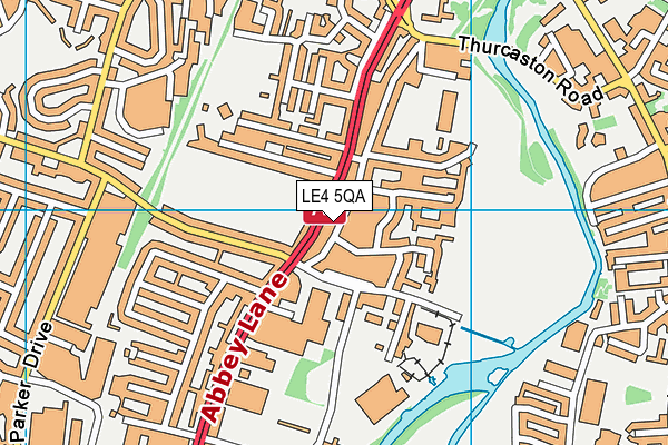 LE4 5QA map - OS VectorMap District (Ordnance Survey)