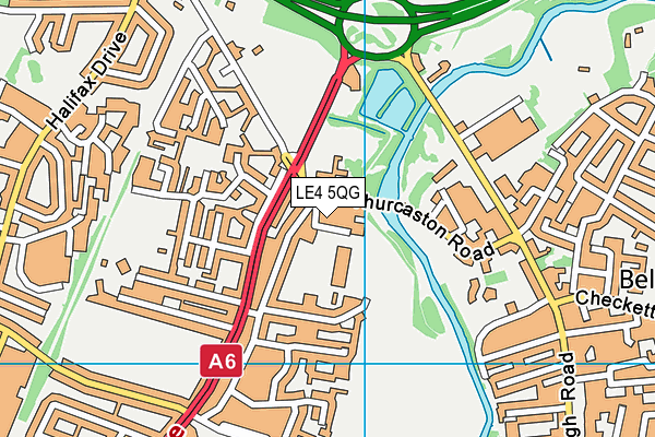 LE4 5QG map - OS VectorMap District (Ordnance Survey)