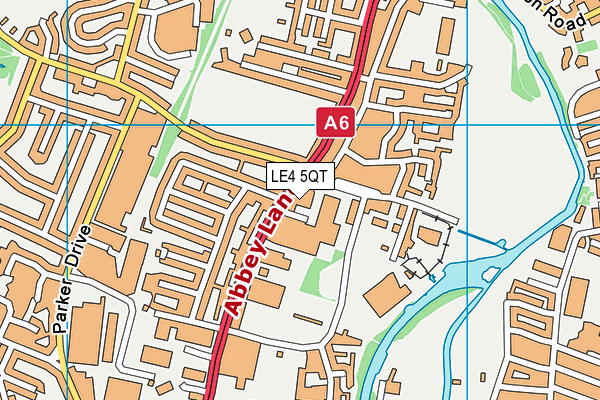 LE4 5QT map - OS VectorMap District (Ordnance Survey)