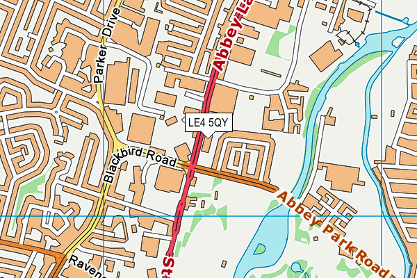 LE4 5QY map - OS VectorMap District (Ordnance Survey)