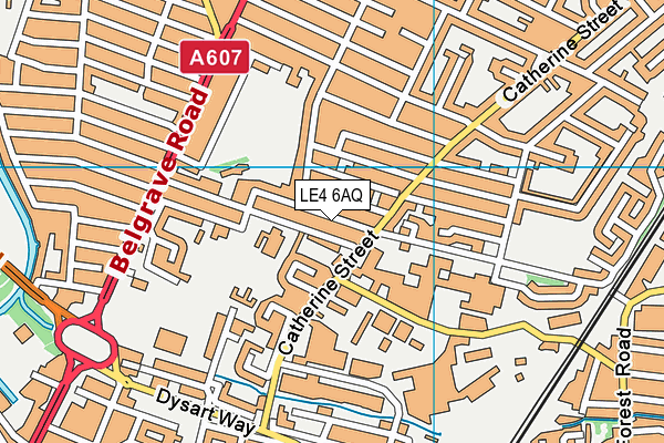 LE4 6AQ map - OS VectorMap District (Ordnance Survey)