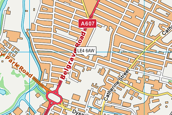 LE4 6AW map - OS VectorMap District (Ordnance Survey)