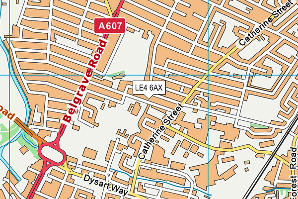 LE4 6AX map - OS VectorMap District (Ordnance Survey)