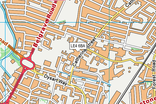 LE4 6BA map - OS VectorMap District (Ordnance Survey)