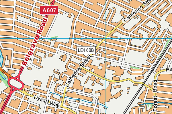 LE4 6BB map - OS VectorMap District (Ordnance Survey)