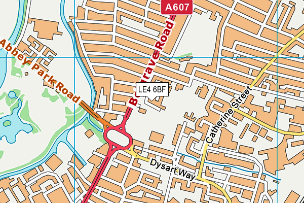 LE4 6BF map - OS VectorMap District (Ordnance Survey)