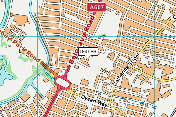 LE4 6BH map - OS VectorMap District (Ordnance Survey)