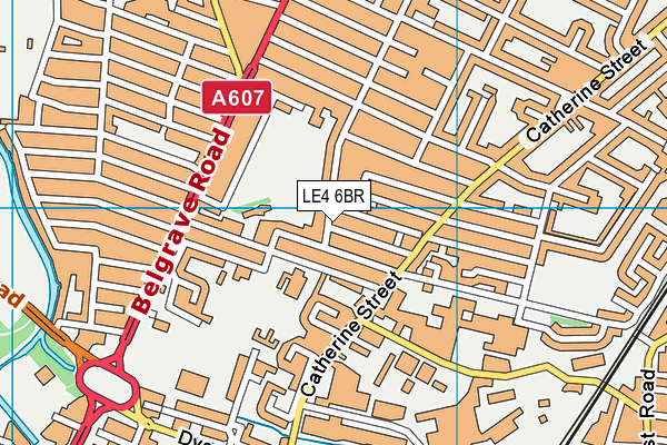 LE4 6BR map - OS VectorMap District (Ordnance Survey)