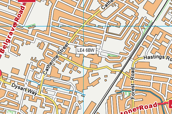 LE4 6BW map - OS VectorMap District (Ordnance Survey)