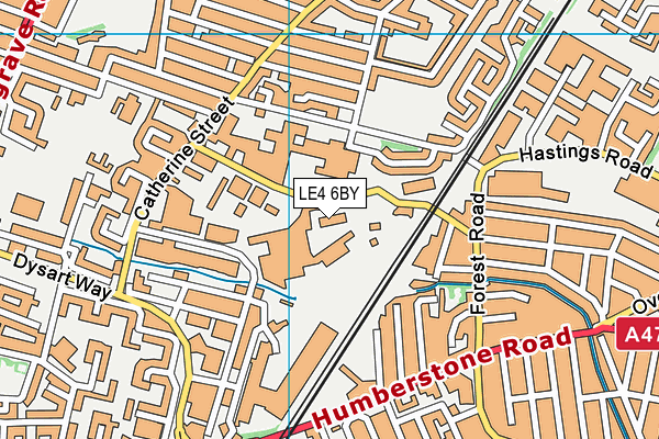 LE4 6BY map - OS VectorMap District (Ordnance Survey)