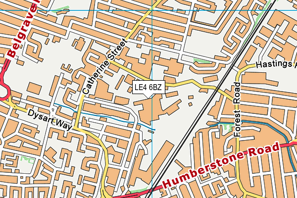 LE4 6BZ map - OS VectorMap District (Ordnance Survey)