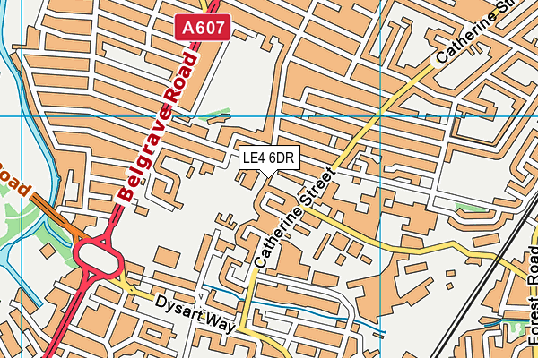 LE4 6DR map - OS VectorMap District (Ordnance Survey)