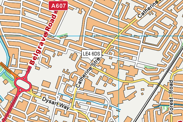LE4 6DS map - OS VectorMap District (Ordnance Survey)