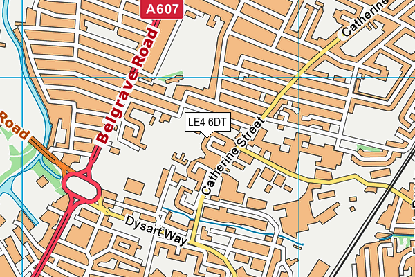 LE4 6DT map - OS VectorMap District (Ordnance Survey)