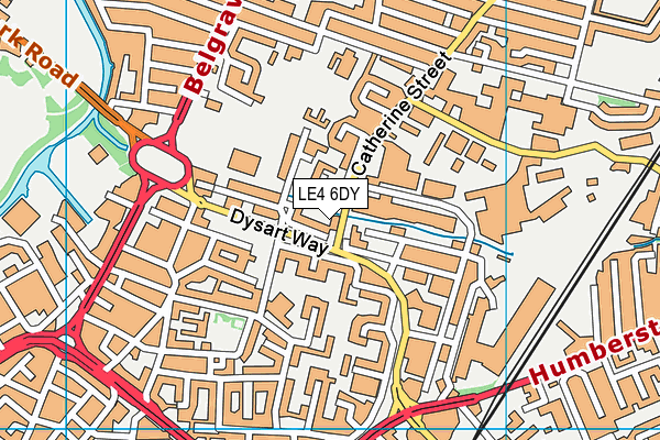 LE4 6DY map - OS VectorMap District (Ordnance Survey)