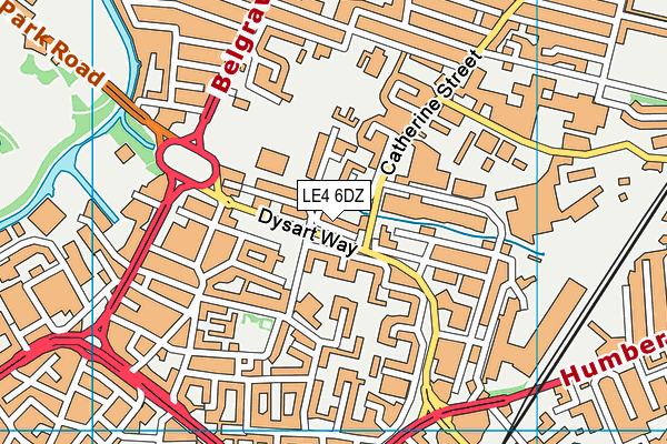 LE4 6DZ map - OS VectorMap District (Ordnance Survey)