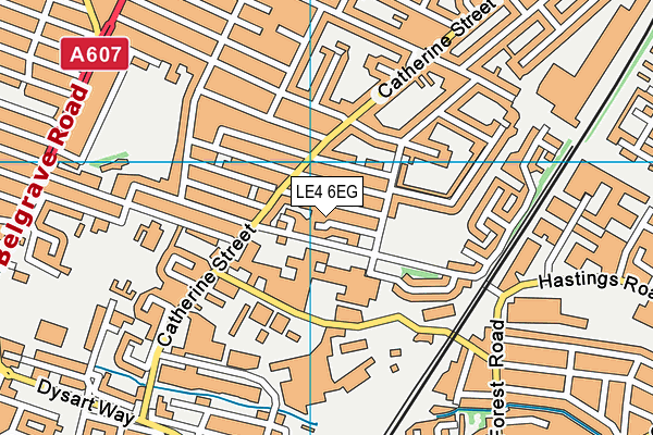 LE4 6EG map - OS VectorMap District (Ordnance Survey)