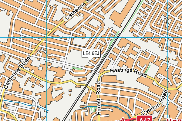 LE4 6EJ map - OS VectorMap District (Ordnance Survey)