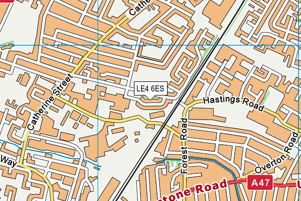 LE4 6ES map - OS VectorMap District (Ordnance Survey)