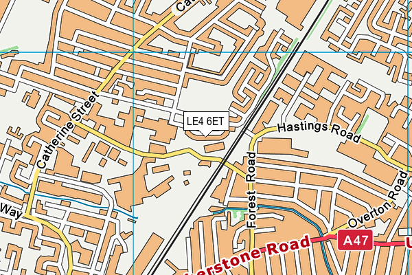 LE4 6ET map - OS VectorMap District (Ordnance Survey)