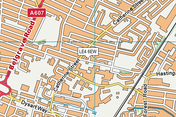 LE4 6EW map - OS VectorMap District (Ordnance Survey)