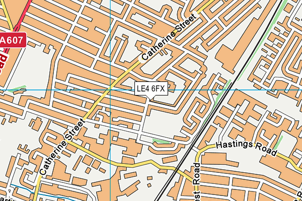 Martin Street Playing Fields map (LE4 6FX) - OS VectorMap District (Ordnance Survey)