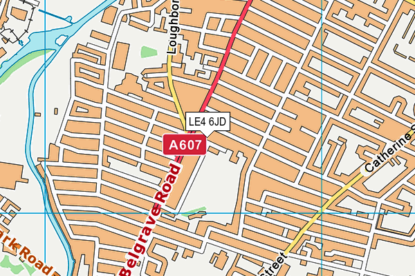 Cossington Street Sports Centre map (LE4 6JD) - OS VectorMap District (Ordnance Survey)