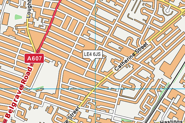 LE4 6JS map - OS VectorMap District (Ordnance Survey)