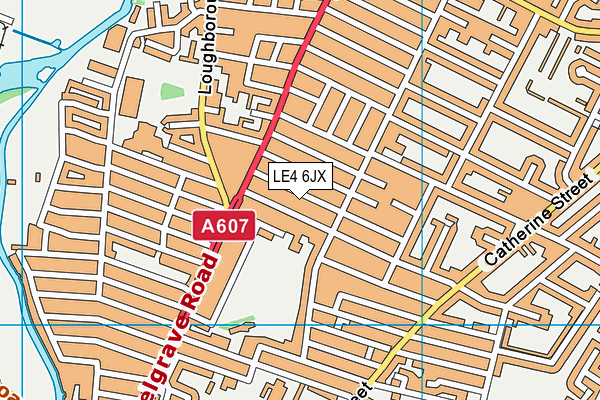 LE4 6JX map - OS VectorMap District (Ordnance Survey)