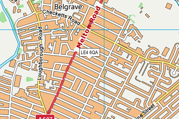 LE4 6QA map - OS VectorMap District (Ordnance Survey)