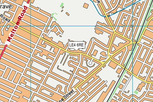LE4 6RE map - OS VectorMap District (Ordnance Survey)