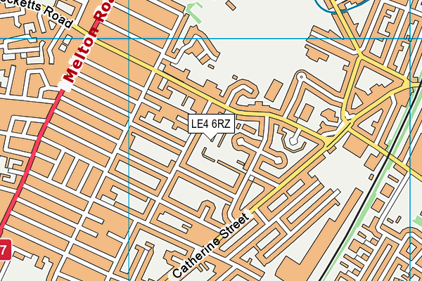 LE4 6RZ map - OS VectorMap District (Ordnance Survey)