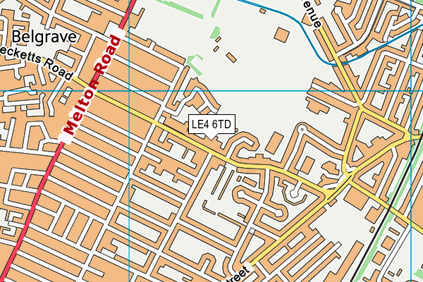 LE4 6TD map - OS VectorMap District (Ordnance Survey)