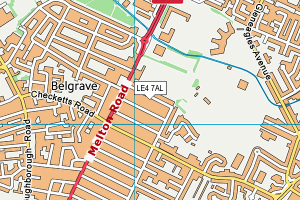 LE4 7AL map - OS VectorMap District (Ordnance Survey)