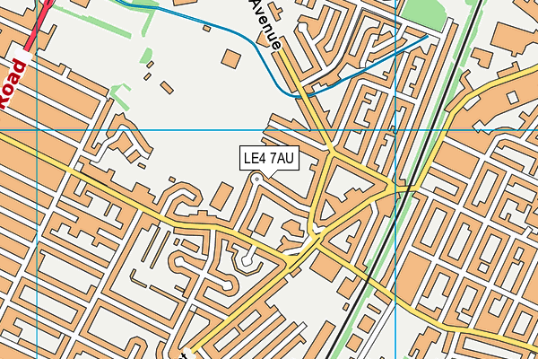 LE4 7AU map - OS VectorMap District (Ordnance Survey)