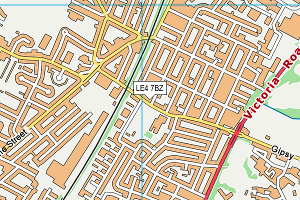 LE4 7BZ map - OS VectorMap District (Ordnance Survey)