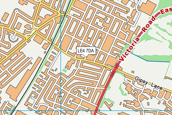 LE4 7DA map - OS VectorMap District (Ordnance Survey)