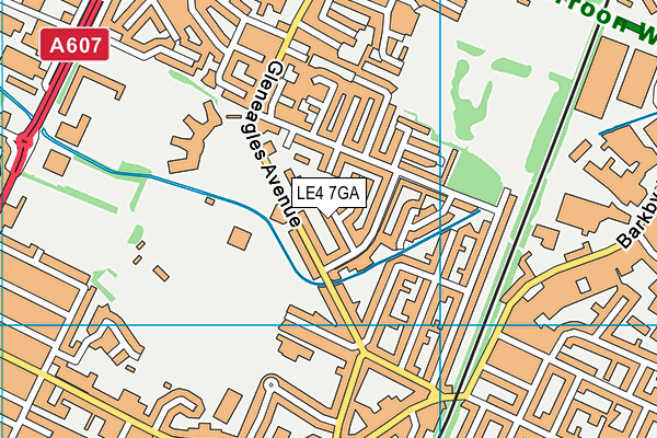 LE4 7GA map - OS VectorMap District (Ordnance Survey)