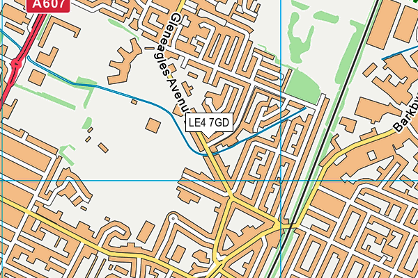 LE4 7GD map - OS VectorMap District (Ordnance Survey)